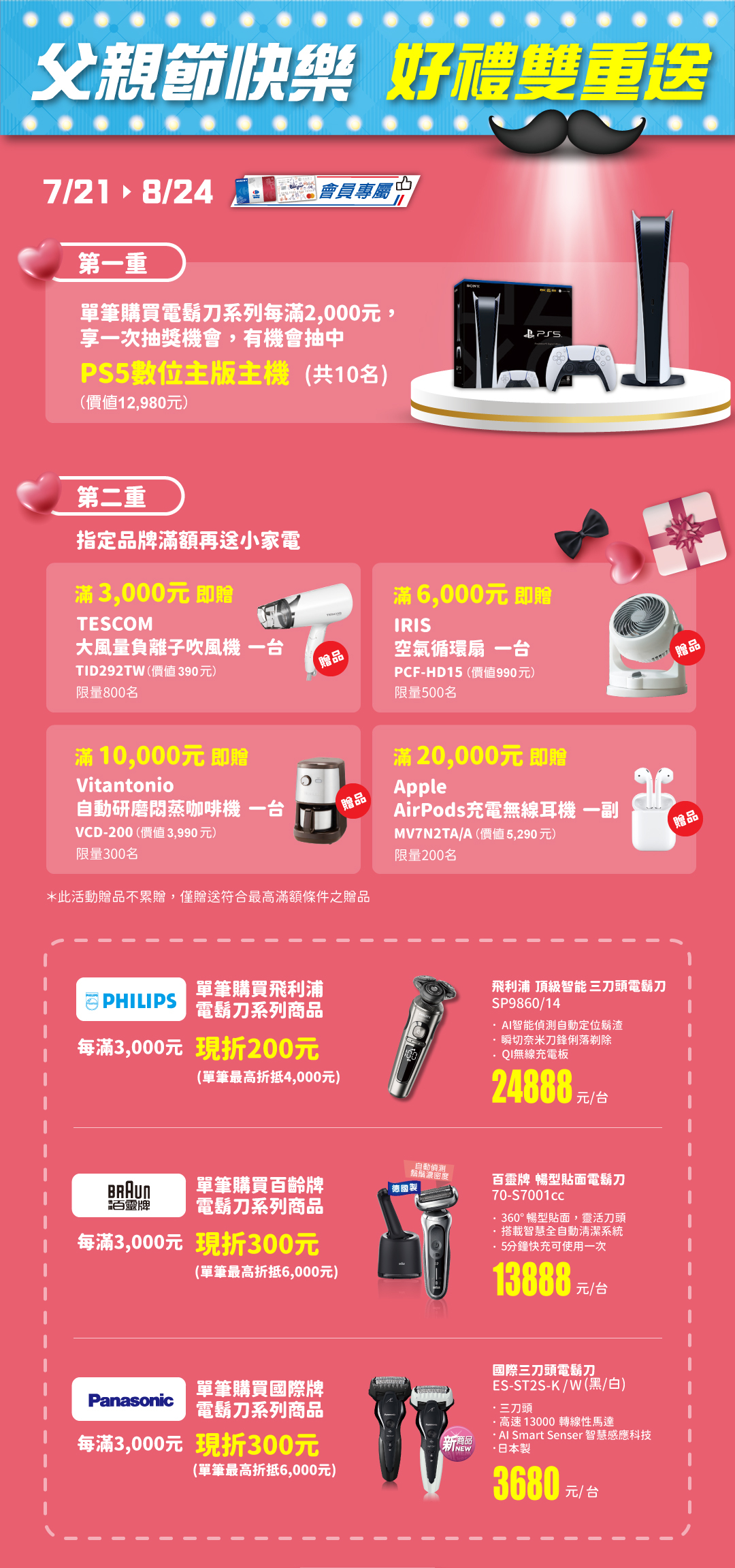 父親節快樂 雙重好禮送