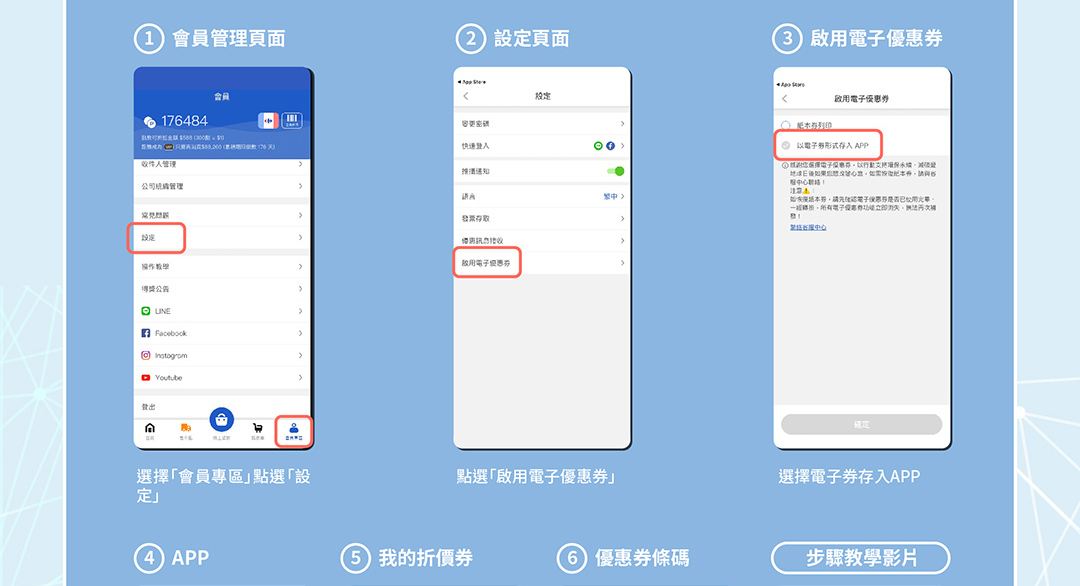 我的電子優惠券步驟