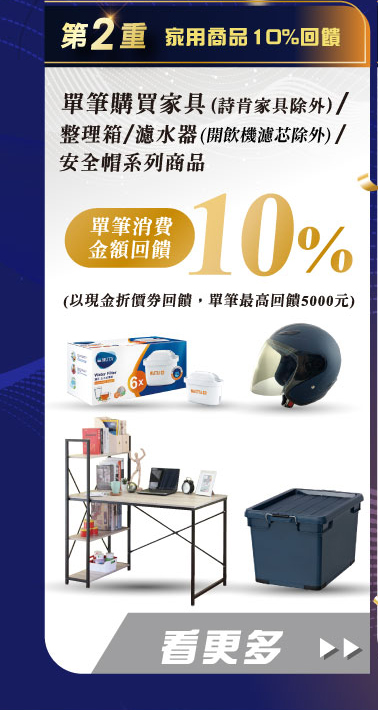 第二重 家電商品10%回饋