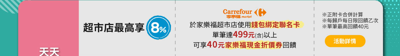 超市店最高享8%
