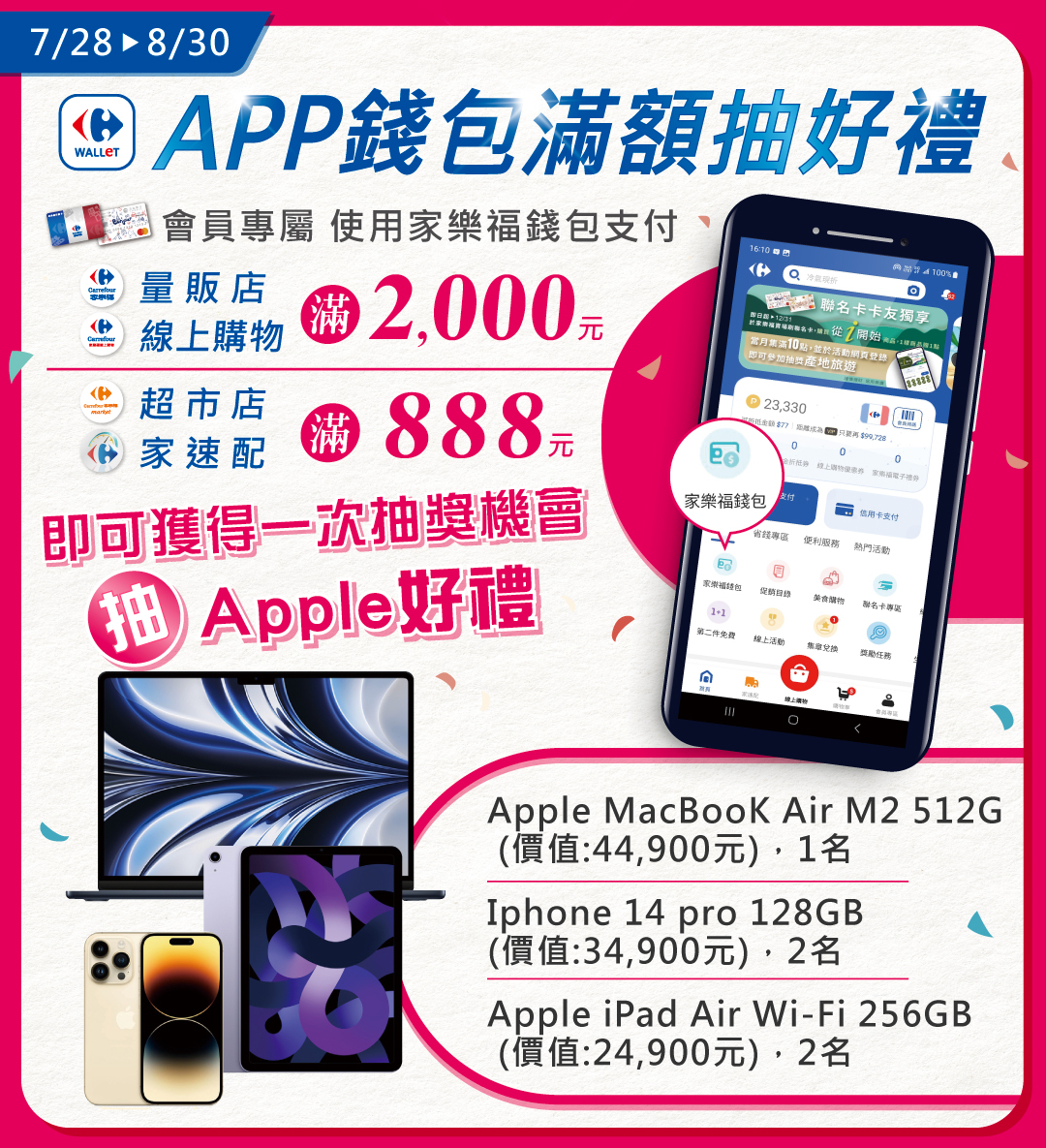 APP錢包滿額抽好禮