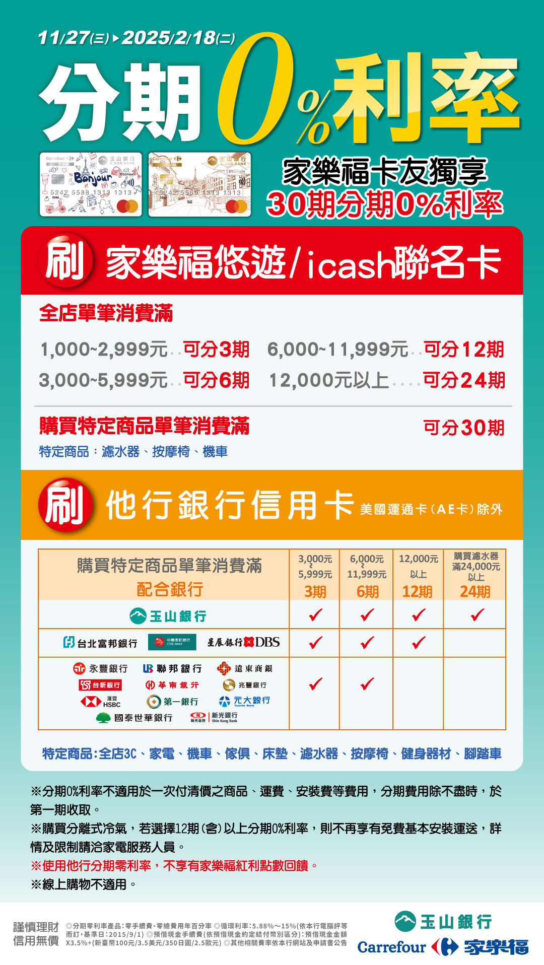 家樂福聯名卡分期0利率